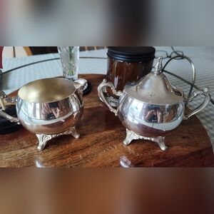 Vintage Oneida Silverplate Cream & Sugar Bowl